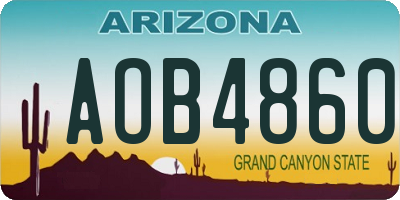 AZ license plate AOB4860