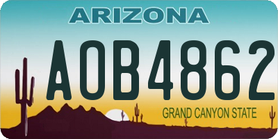 AZ license plate AOB4862