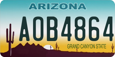 AZ license plate AOB4864