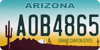 AZ license plate AOB4865