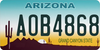 AZ license plate AOB4868