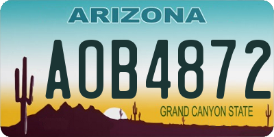 AZ license plate AOB4872