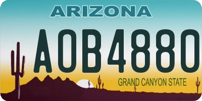 AZ license plate AOB4880