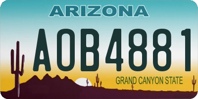 AZ license plate AOB4881