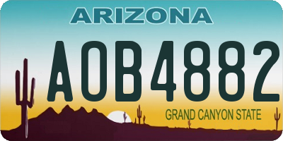 AZ license plate AOB4882