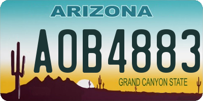 AZ license plate AOB4883