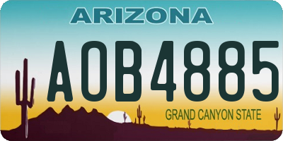 AZ license plate AOB4885