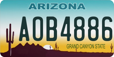 AZ license plate AOB4886