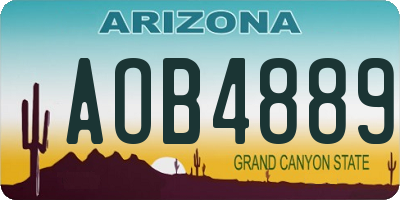 AZ license plate AOB4889