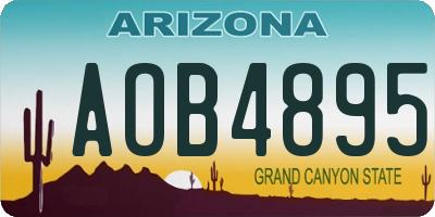 AZ license plate AOB4895