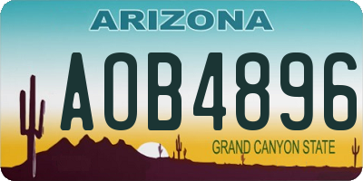 AZ license plate AOB4896