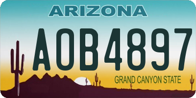 AZ license plate AOB4897