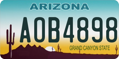 AZ license plate AOB4898