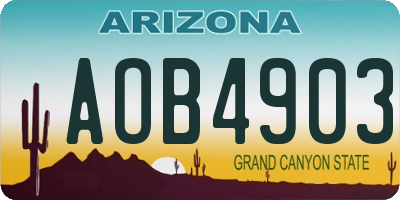 AZ license plate AOB4903