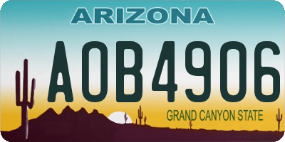 AZ license plate AOB4906