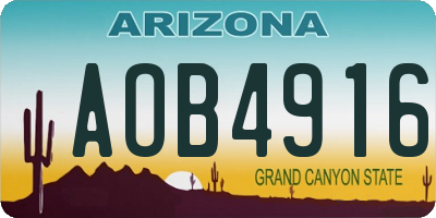AZ license plate AOB4916