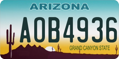 AZ license plate AOB4936