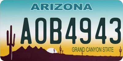 AZ license plate AOB4943