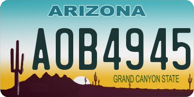 AZ license plate AOB4945