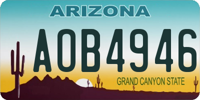 AZ license plate AOB4946