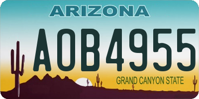 AZ license plate AOB4955