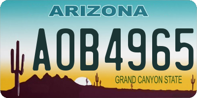 AZ license plate AOB4965