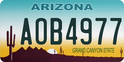 AZ license plate AOB4977