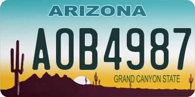 AZ license plate AOB4987