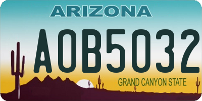 AZ license plate AOB5032