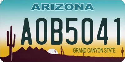 AZ license plate AOB5041