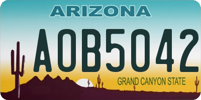 AZ license plate AOB5042