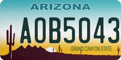 AZ license plate AOB5043