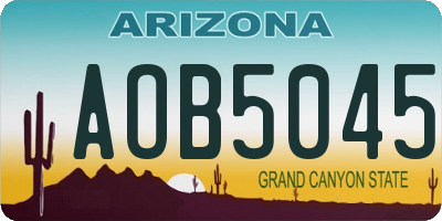 AZ license plate AOB5045