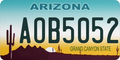 AZ license plate AOB5052