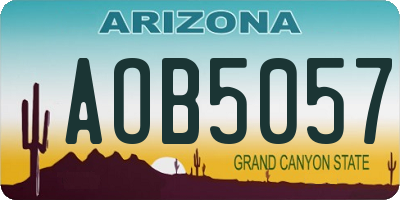 AZ license plate AOB5057