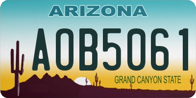 AZ license plate AOB5061
