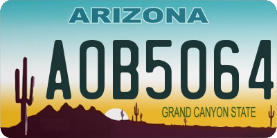 AZ license plate AOB5064