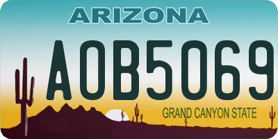 AZ license plate AOB5069