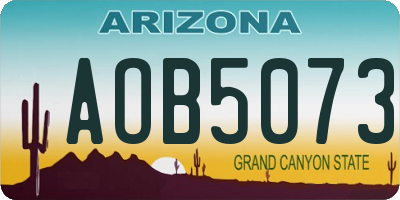AZ license plate AOB5073