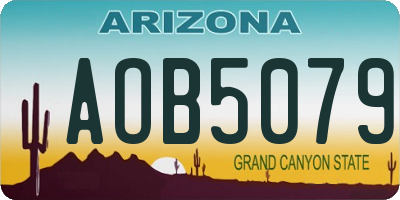 AZ license plate AOB5079