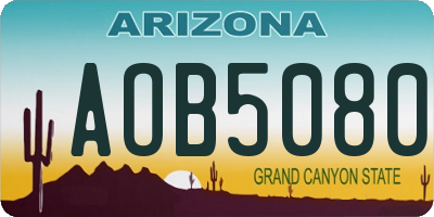 AZ license plate AOB5080