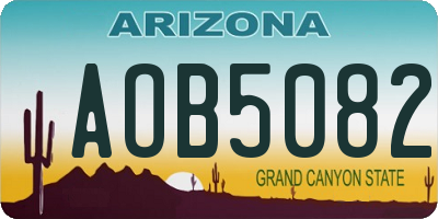 AZ license plate AOB5082