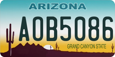 AZ license plate AOB5086
