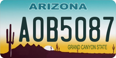 AZ license plate AOB5087