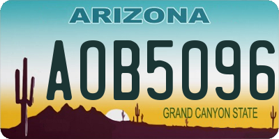 AZ license plate AOB5096