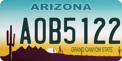 AZ license plate AOB5122
