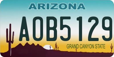 AZ license plate AOB5129