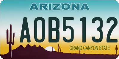 AZ license plate AOB5132