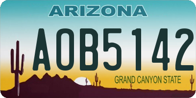 AZ license plate AOB5142