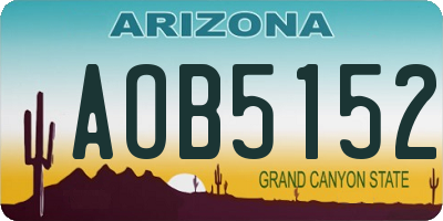 AZ license plate AOB5152